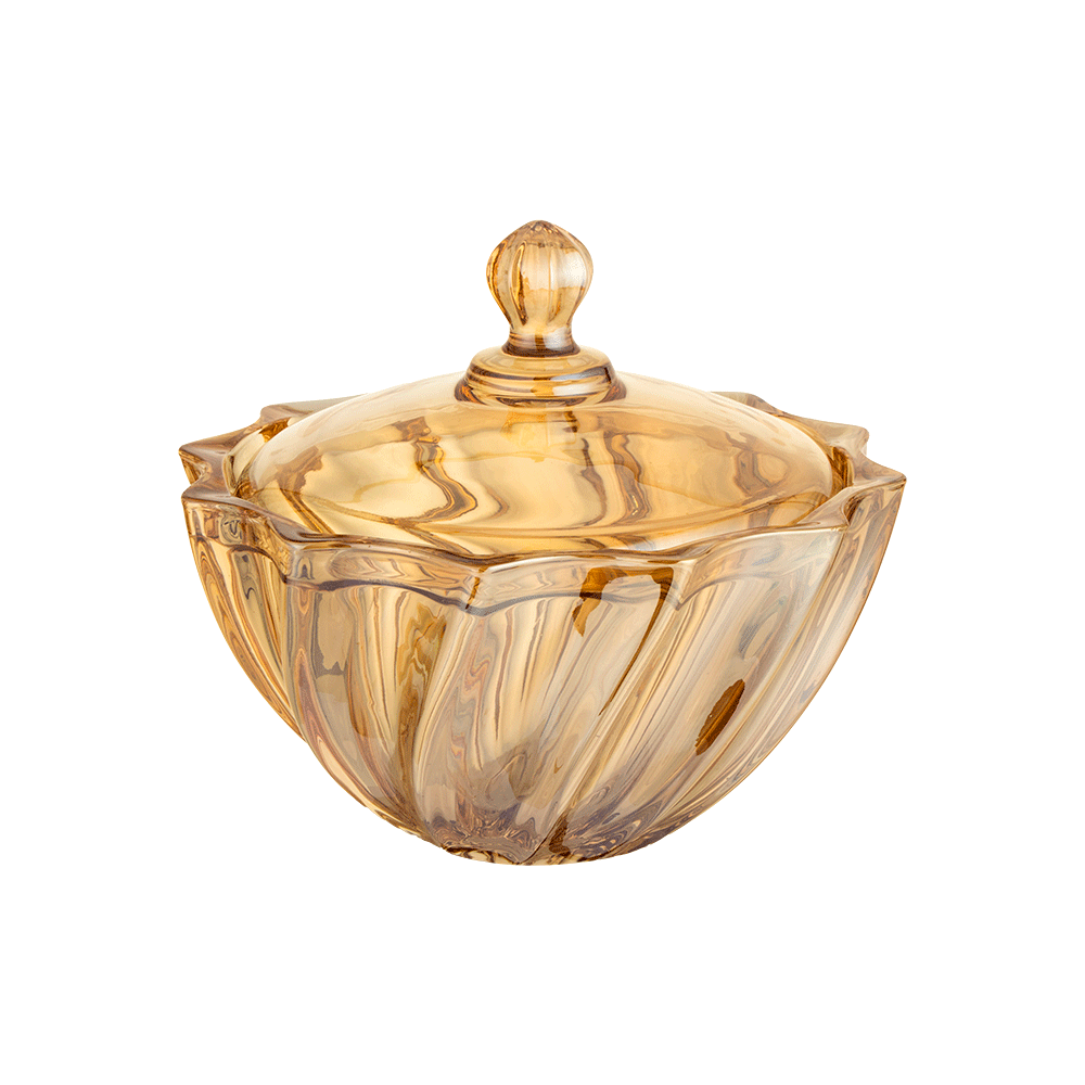 ديلي جلاس سكرية  زجاجية بغطاء ذهبي - 400 مل