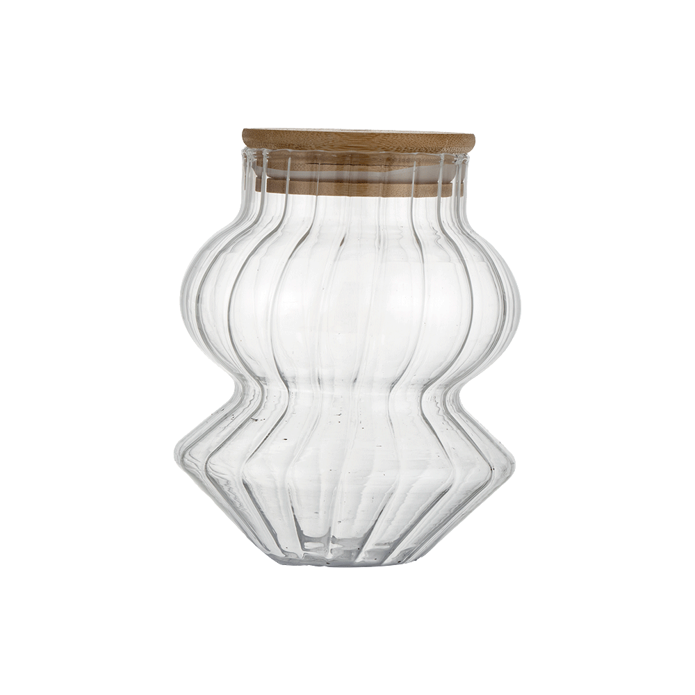 ديلي جلاس كوب زجاجية بغطاء خشبي شفاف - 400 مل