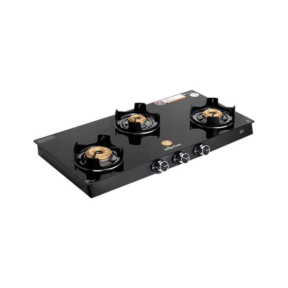 سوريا فلايم بوتاجاز  زجاجي بعدد 3 شعلات - أسود