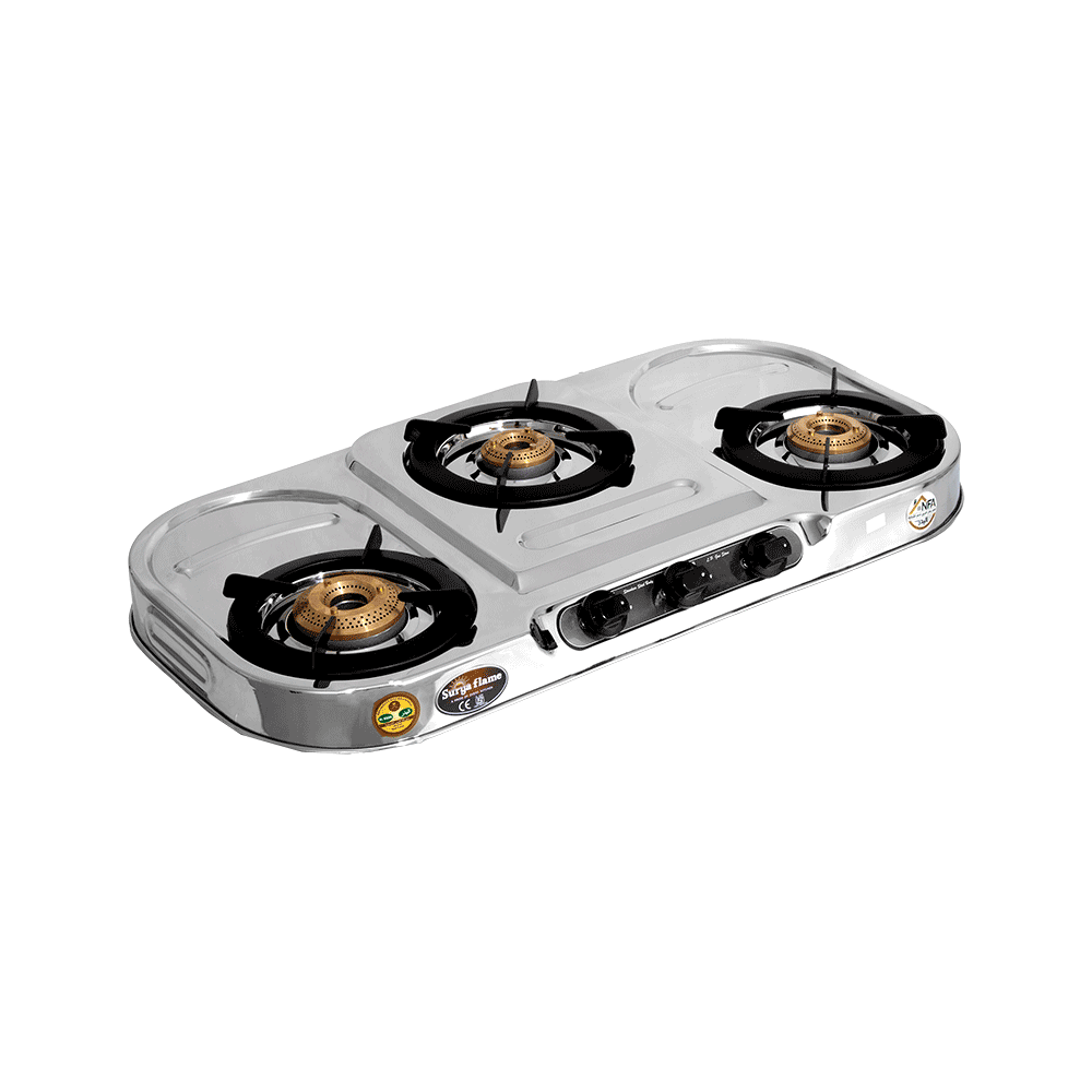 سوريا فلايم بوتاجاز من الاستانلس استيل بعدد 3 شعلات - فضي