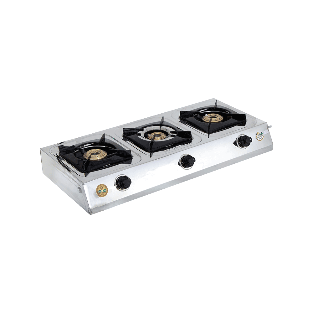 سوريا فلايم بوتاجاز  زجاجي بعدد 3 شعلات - فضي