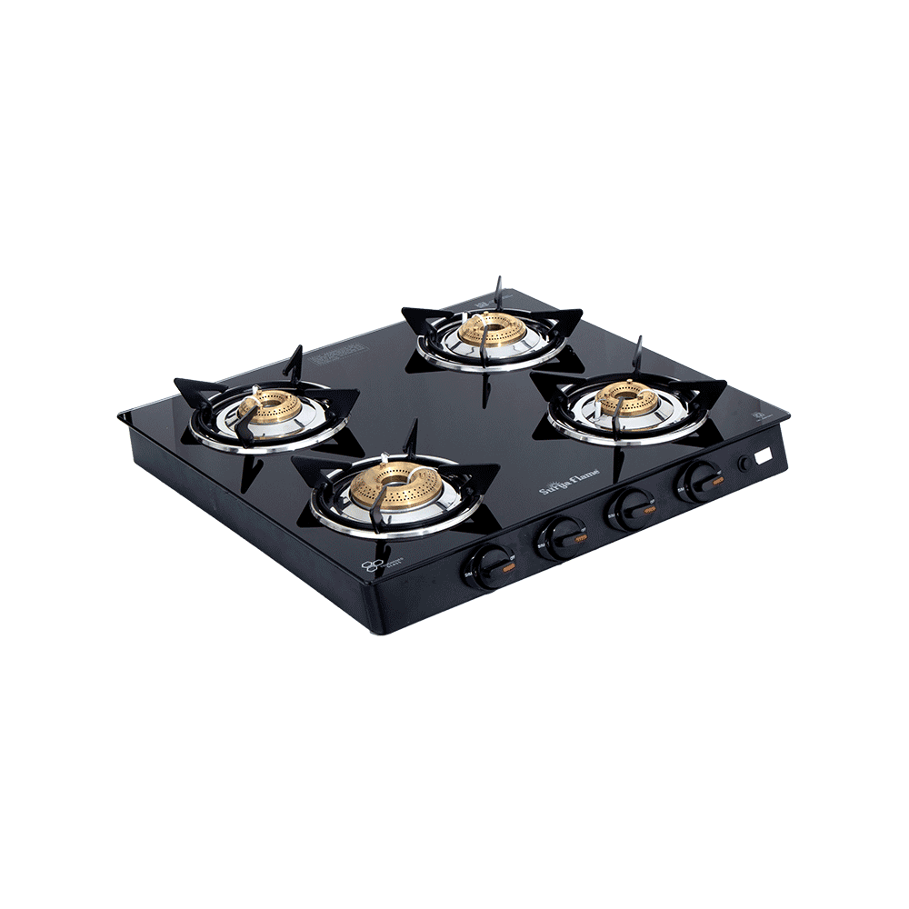 سوريا فلايم بوتاجاز  زجاجي بعدد 4 شعلات - أسود