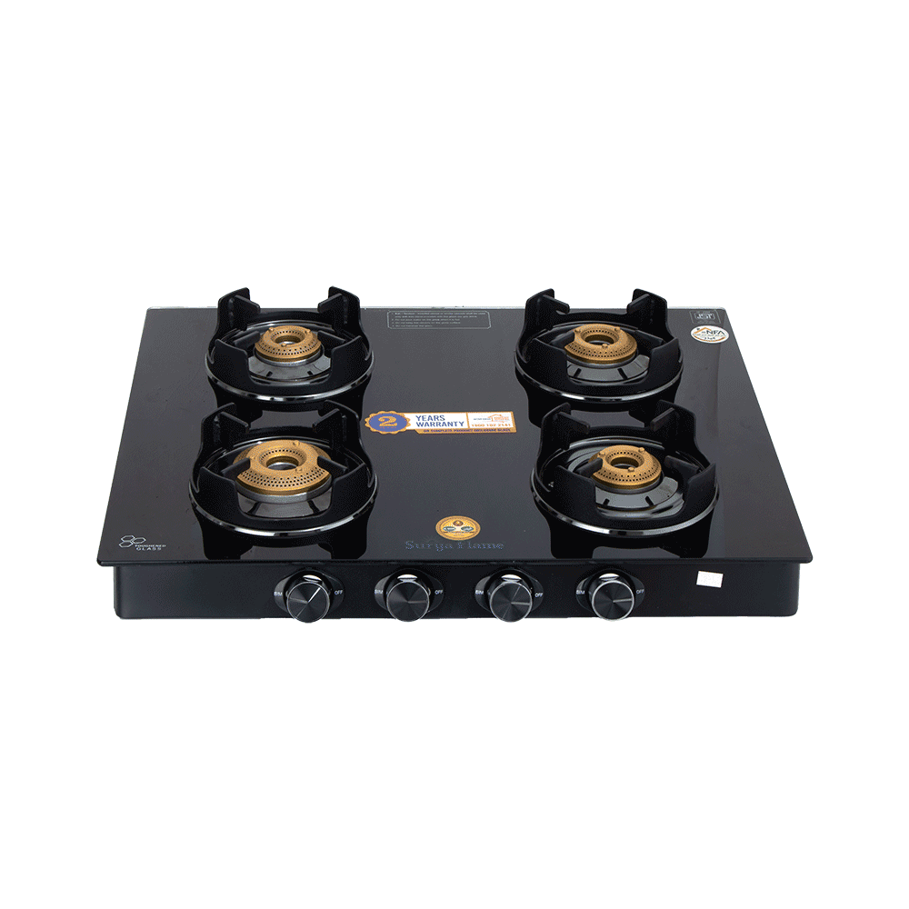 سوريا فلايم بوتاجاز  زجاجي بعدد 4 شعلات - أسود