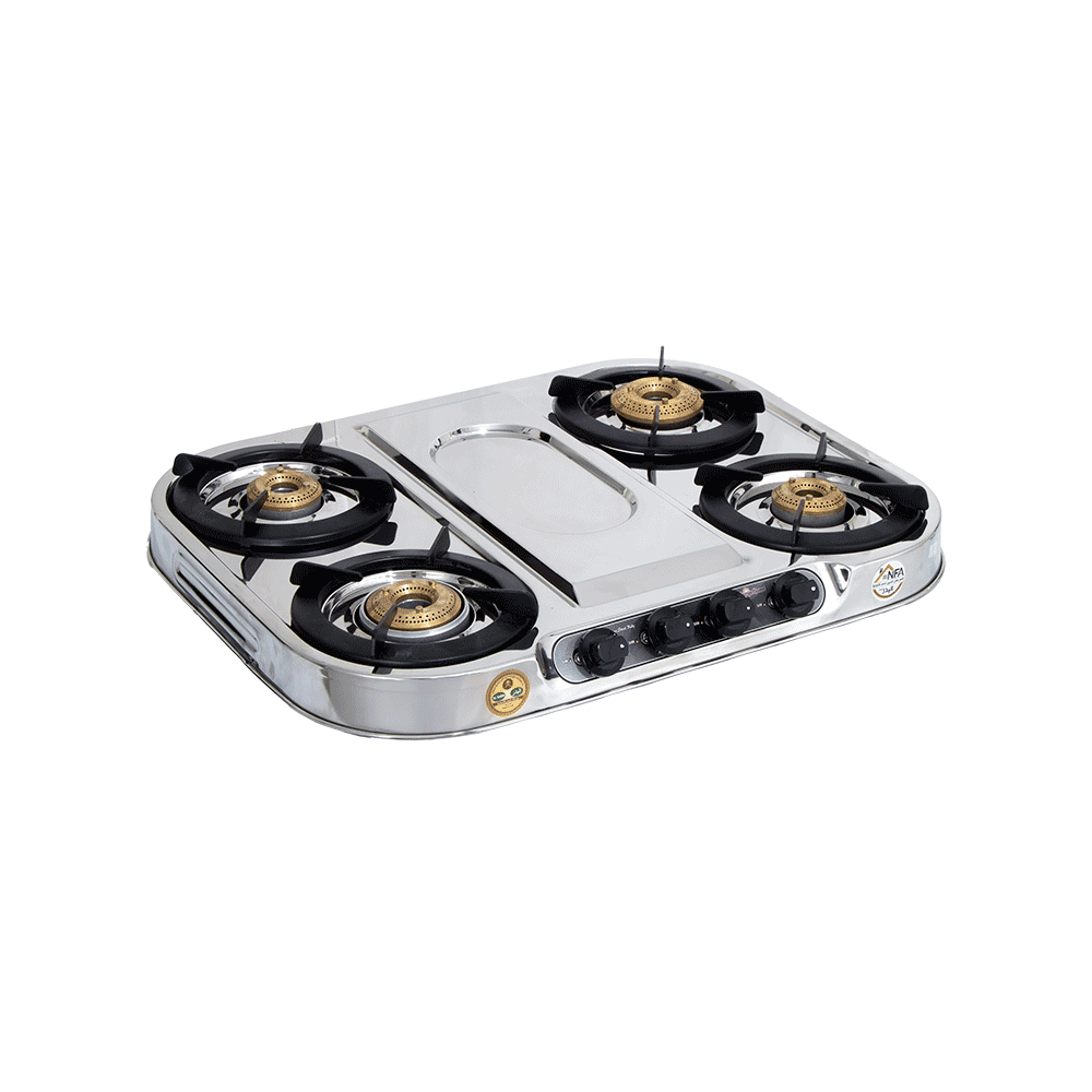 سوريا فلايم بوتاجاز  من الاستانلس استيل بعدد 4 شعلات - أسود