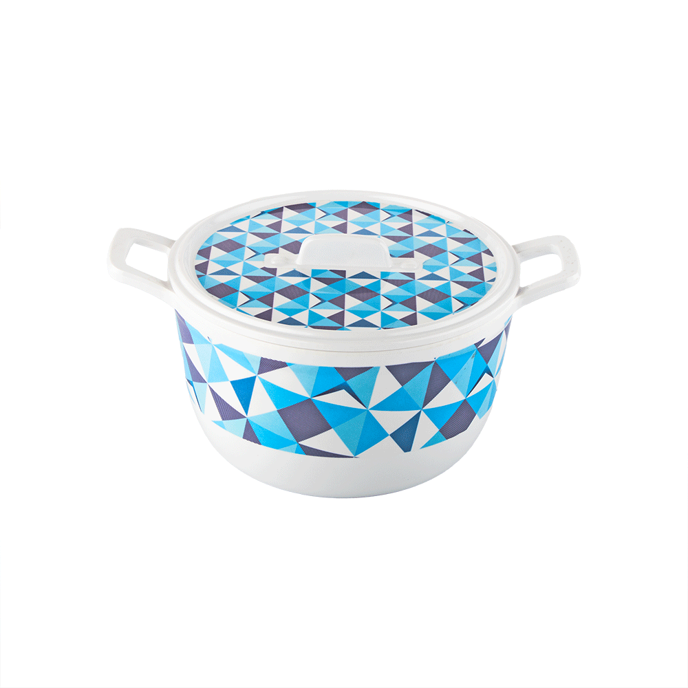 مطيبة ميلامين مزخرفة بغطاء سعة 1800 مل  - ازرق