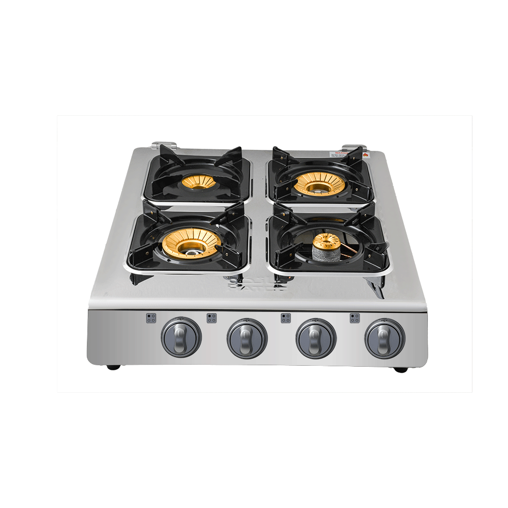 موقد غاز ستانلس ستيل بأربعة عيون - فضي