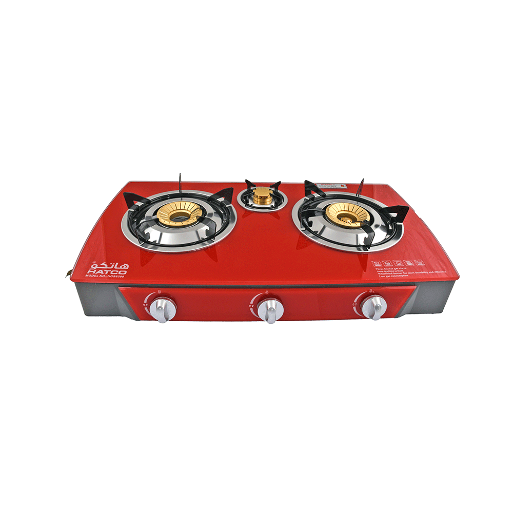 موقد غاز بثلاثة عيون - أحمر