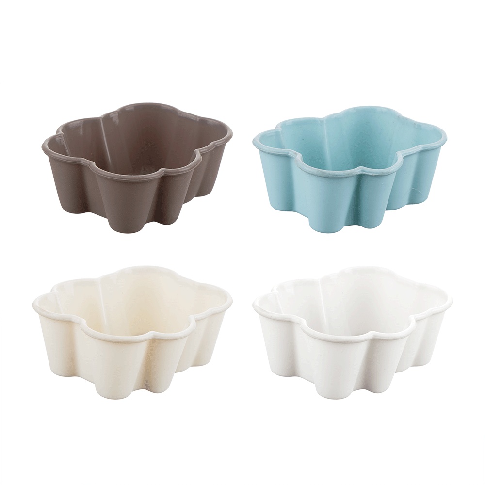 قوالب خبز الحلويات والكعك على شكل زهرة ودب من السيلكون - 4 قطع 