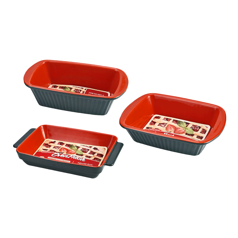 داني هوم طقم مطايب بورسلان حرارية عميقة - 3 قطع