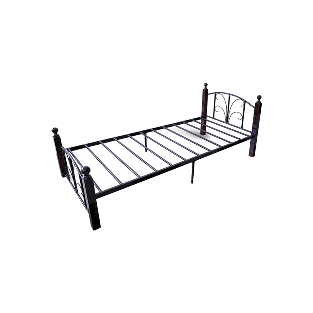 سرير نوم نفر دور واحد قوائم خشب موديل  AF 80 - اسود