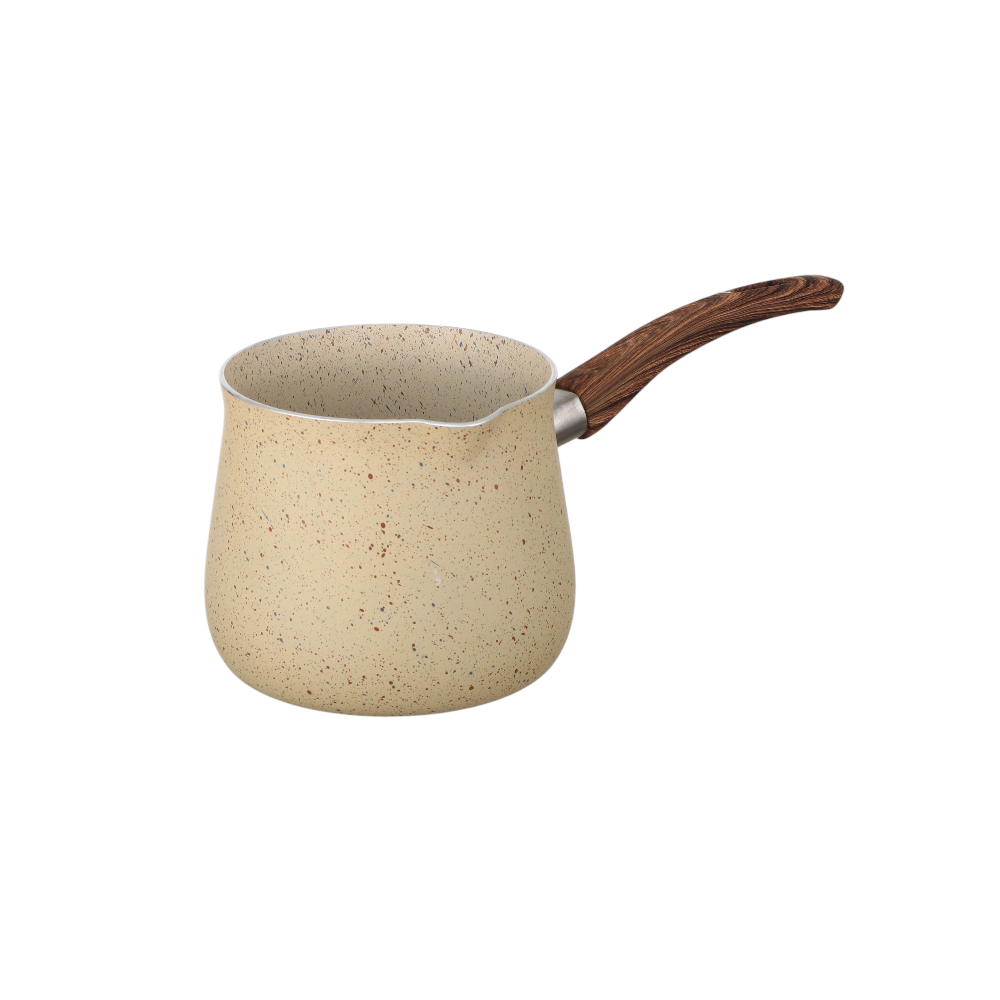 جزوة شاي جرانيت يد خشبي سعة 1 لتر - بيج