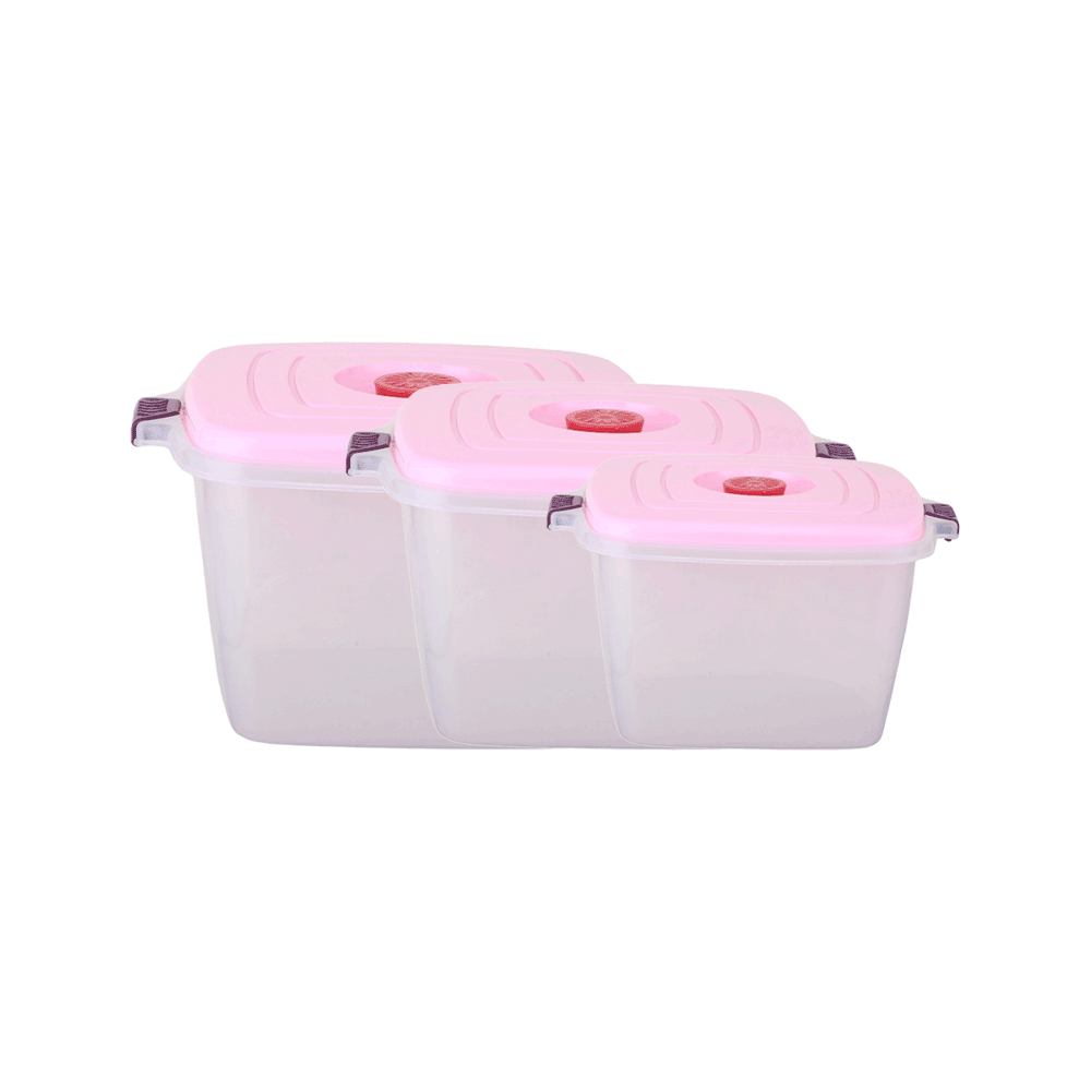 طقم حافظات طعام بلاستيك فينيوس  بغطاء - 3 قطع