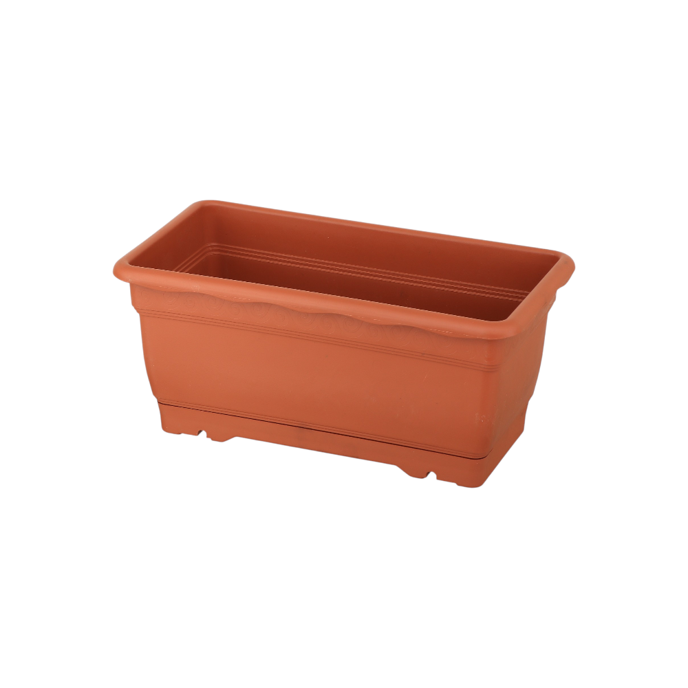 أصيص نباتات باباتيا  بلاستيك مستطيل 4.5 لتر  -بني