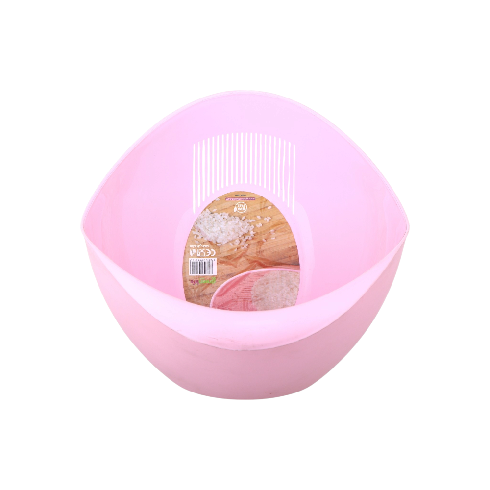 مصفاة أرز جرين لايف شكل بيضاوي بلاستيك- وردي