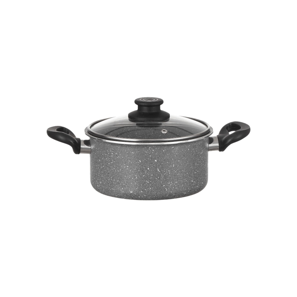  قدر تيفال العودي بغطاء زجاج حراري ومقابض عازلة مقاس 22 سم -  رمادي