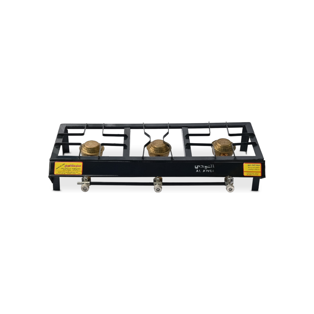 موقد غاز العودي 3 عيون حديد متين - أسود