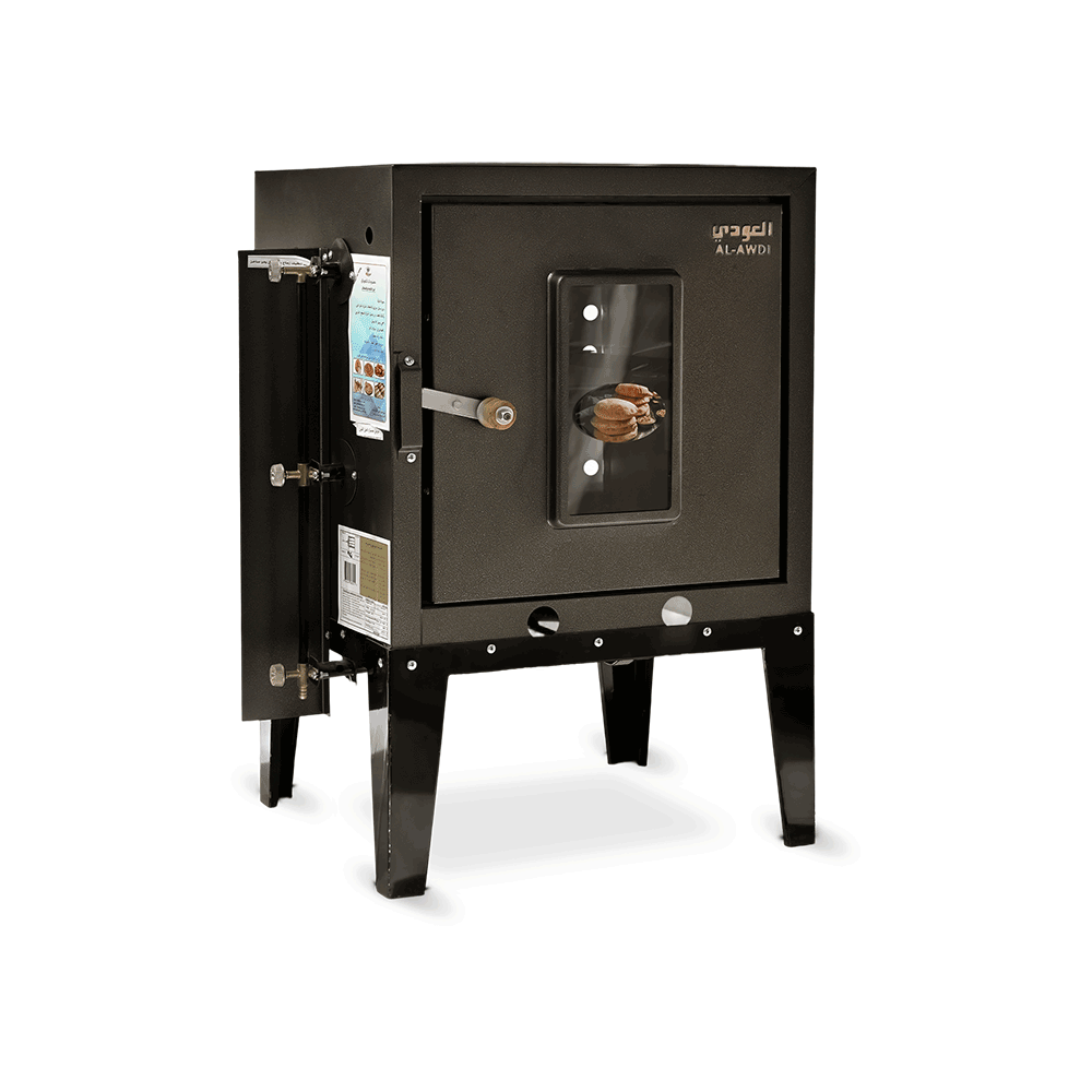 فرن غاز العودي محسن باب واحد للفطائر والمشويات - أسود 