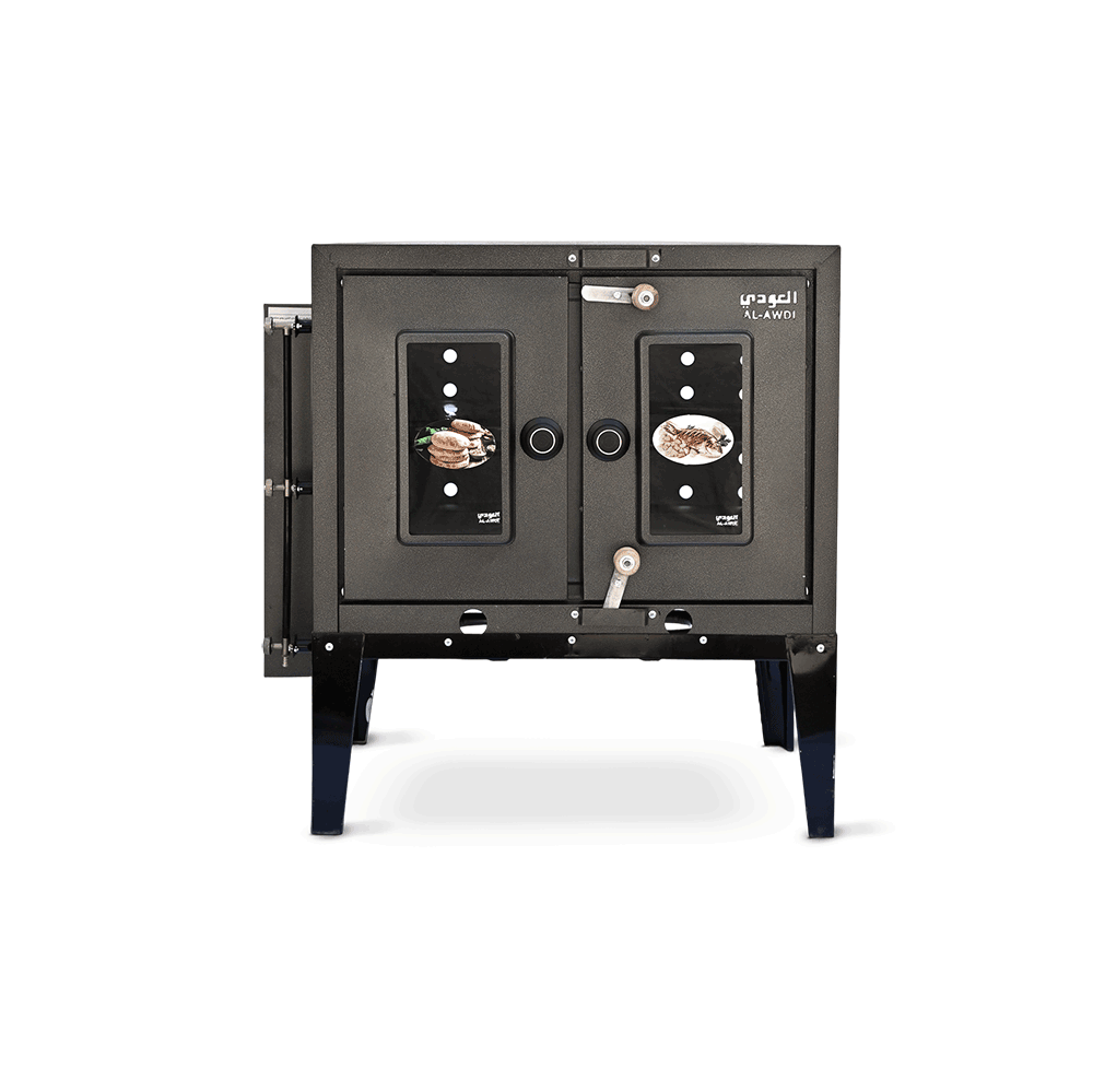 فرن غاز العودي محسن باب واحد مقاس صغير للفطائر والمشويات - أسود