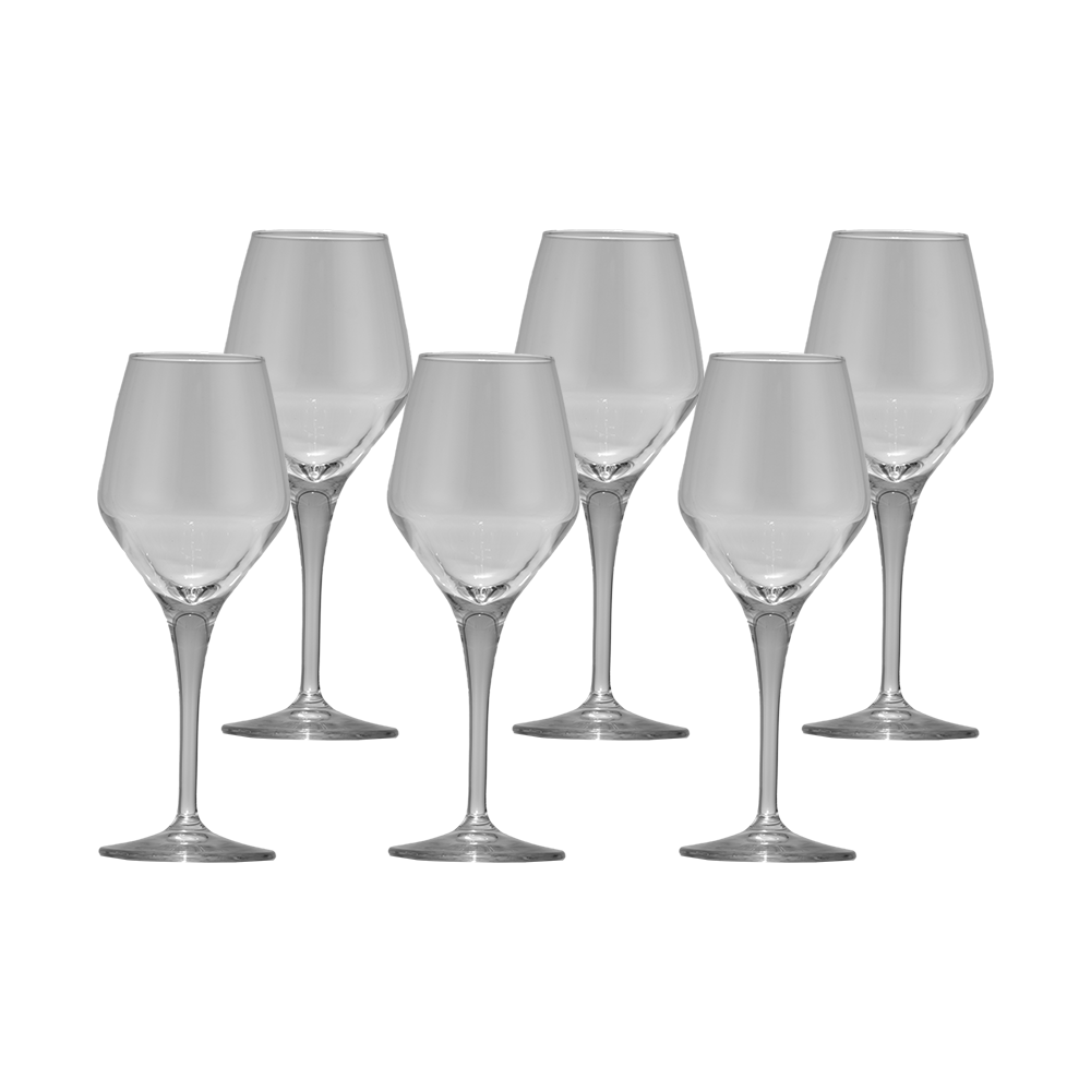 طقم كاسات عصير زجاج باشا باشا  بقاعدة طويلة - 6 قطع