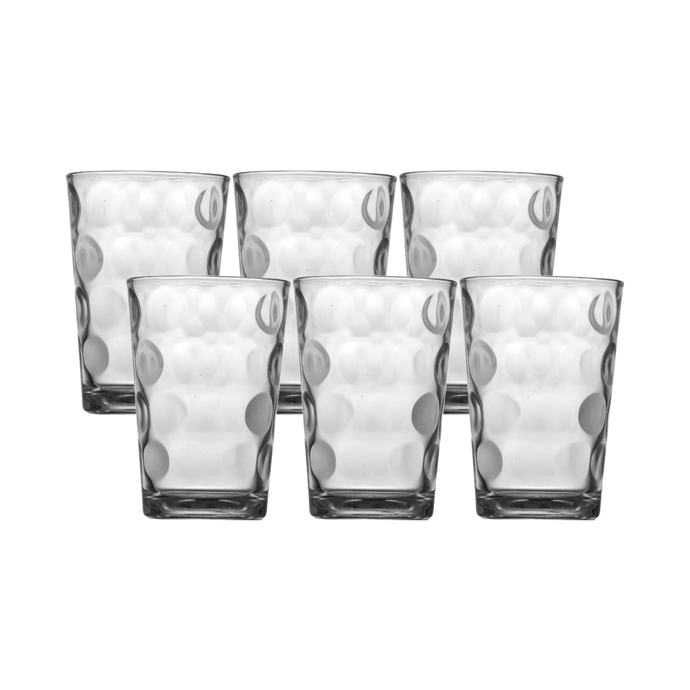 طقم كاسات عصير اسبيس  زجاج  مزخرف  - 6 قطع