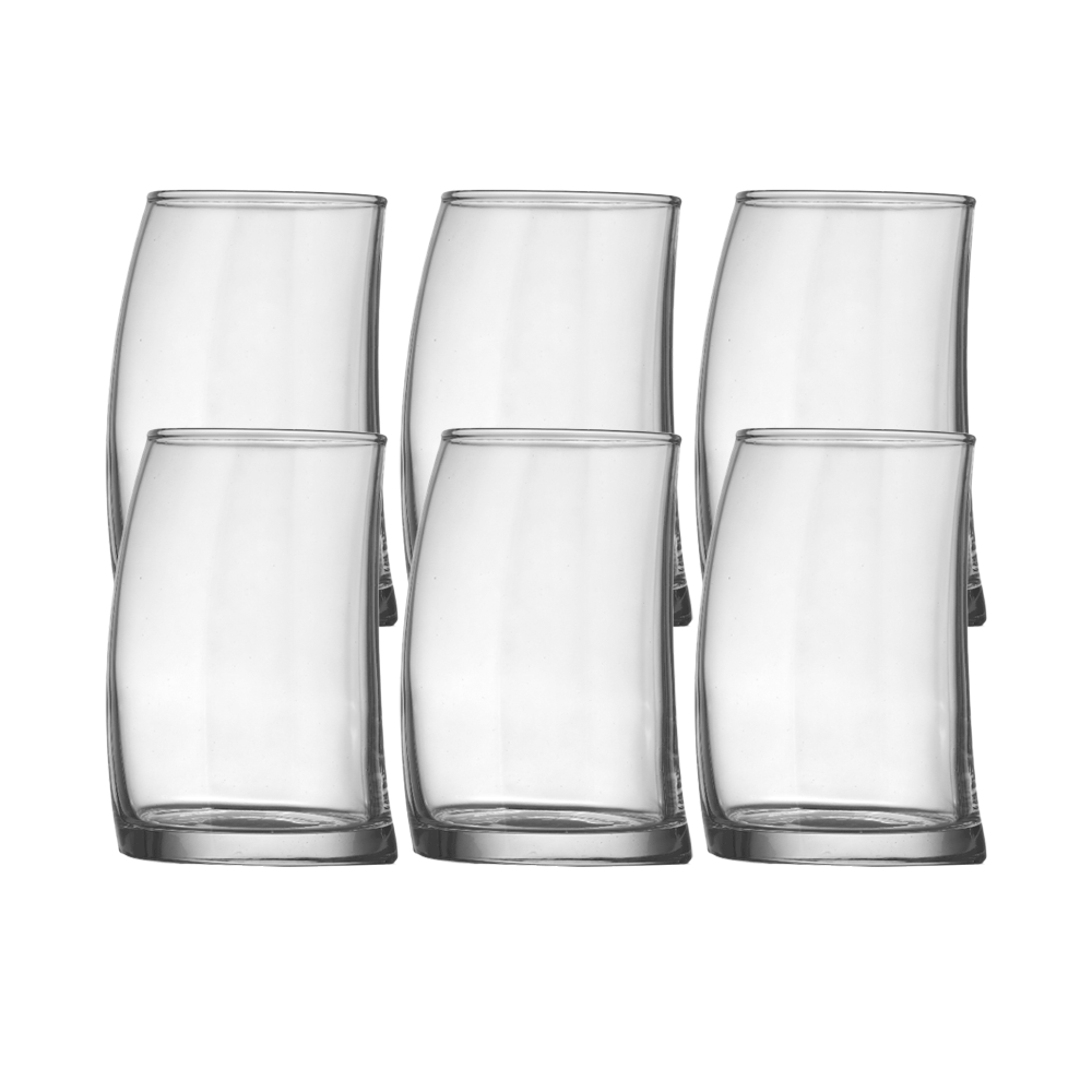 طقم كاسات عصير باشا باشا زجاج  سادة  - 6 قطع