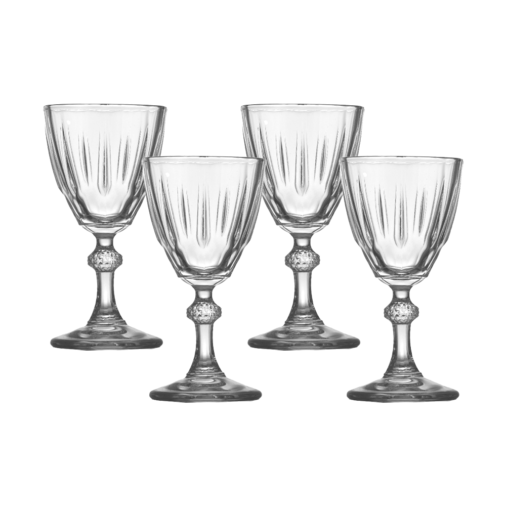 طقم كاسات عصير زجاج باشا باشا صغير جدا - 4 قطع