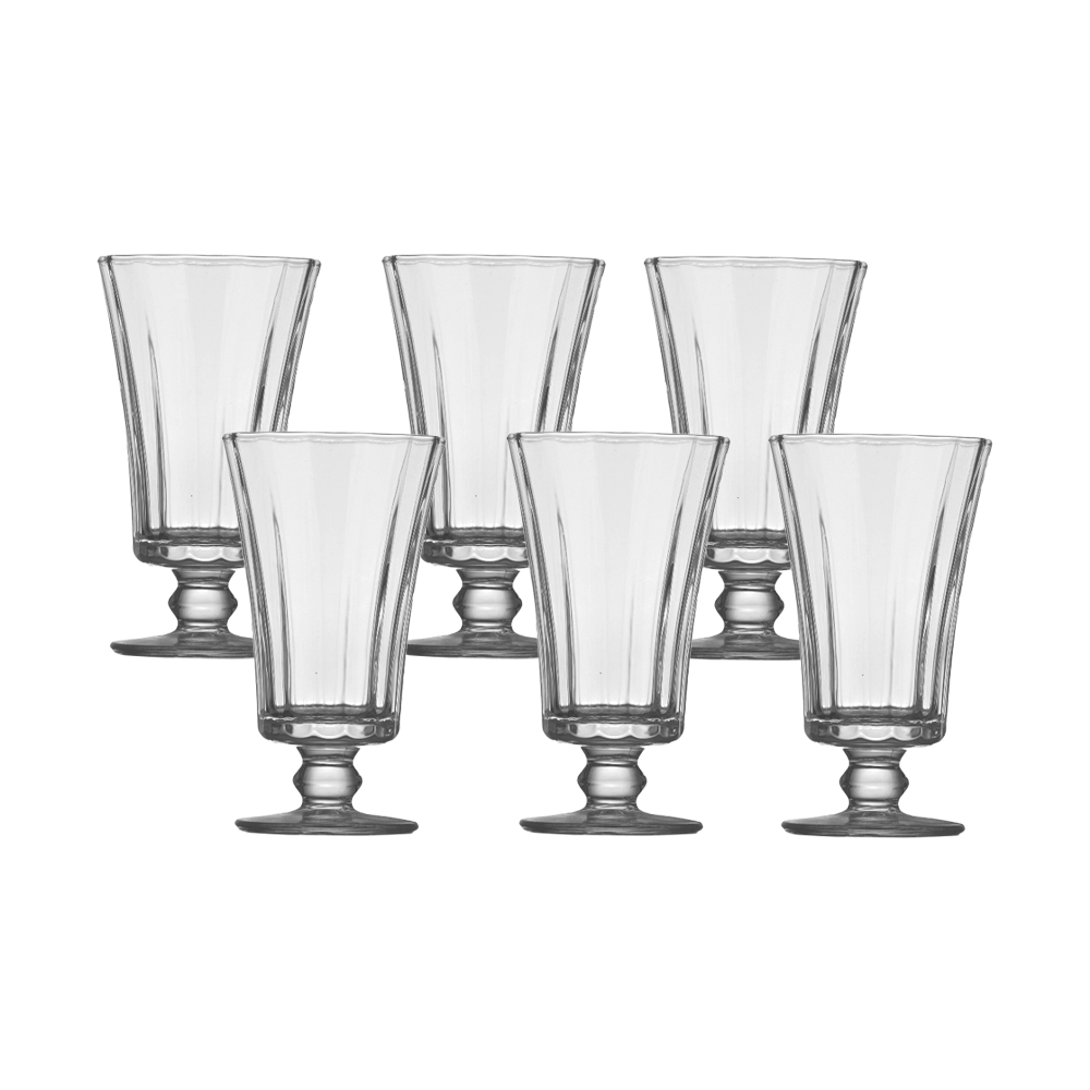 طقم كاسات عصير زجاج باشا باشا بقاعدة قصيرة -6 قطع