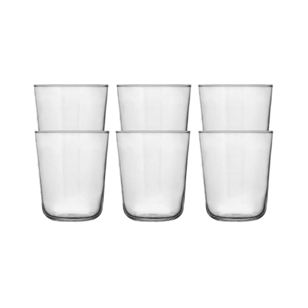 طقم كاسات شاي باشا باشا زجاجية سادة - 6 قطع