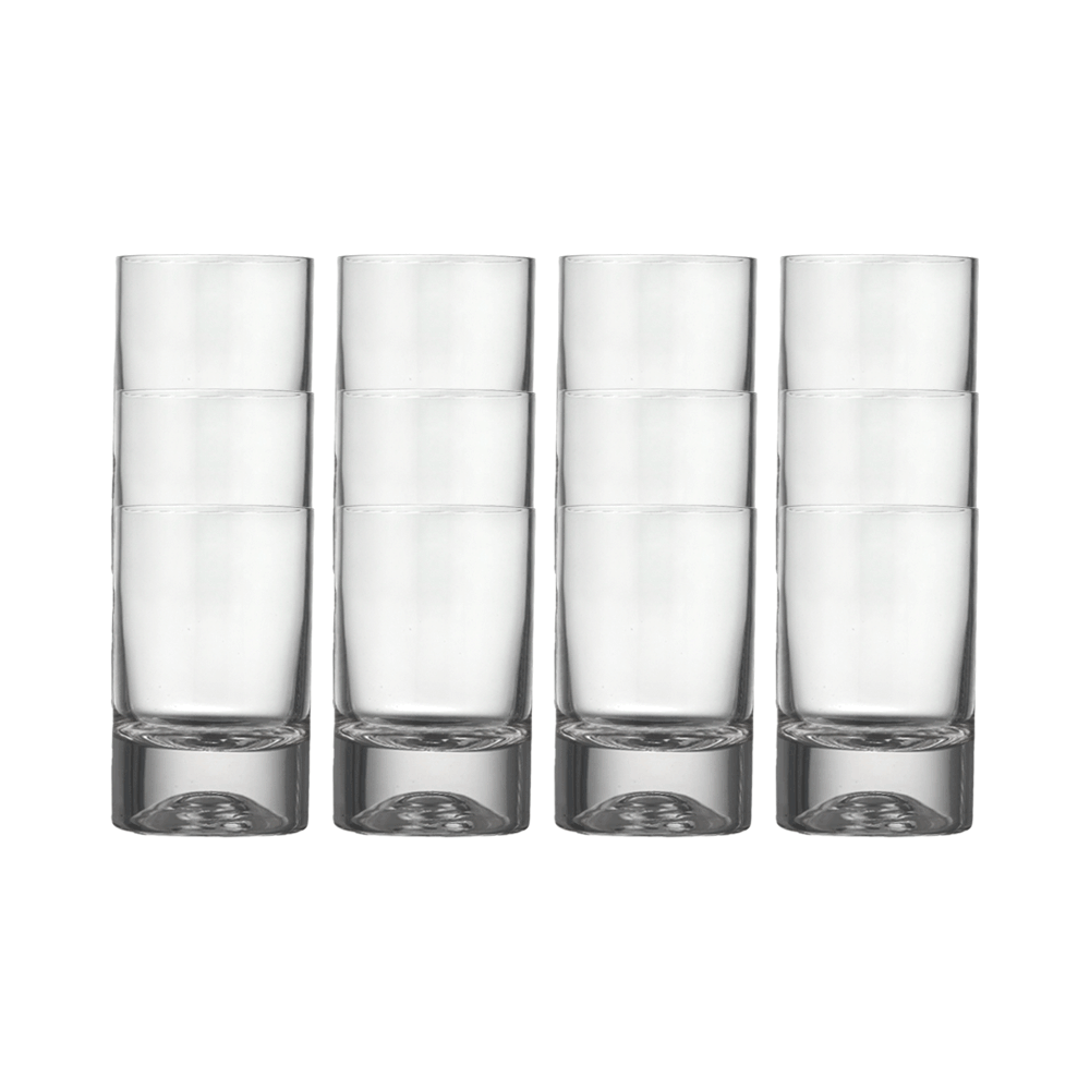 طقم كاسات عصير زجاجية سادة طويلة -12 قعطة