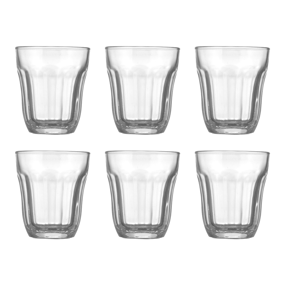 طقم كاسات شاي باروكي  زجاجية صغيرة -6 قطع