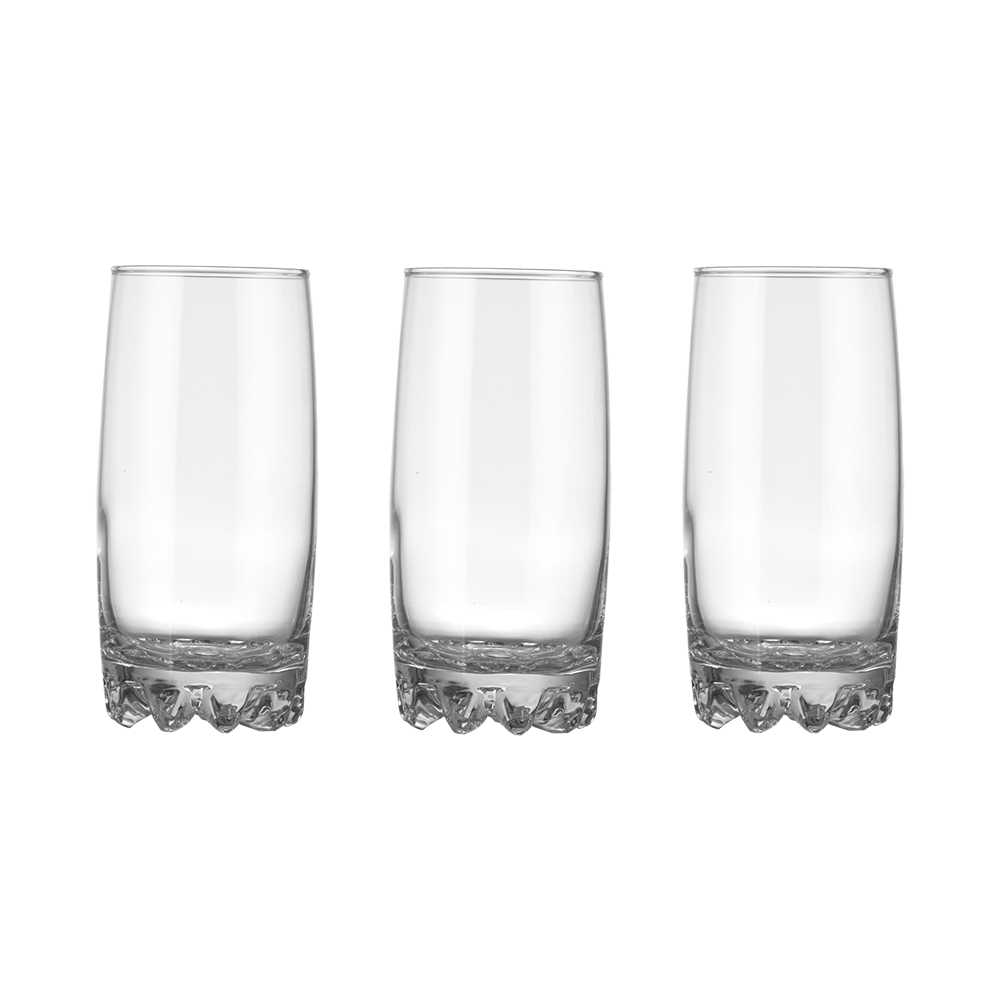 طقم كاسات عصير سنفانا زجاجية كبيرة - 3 قطع