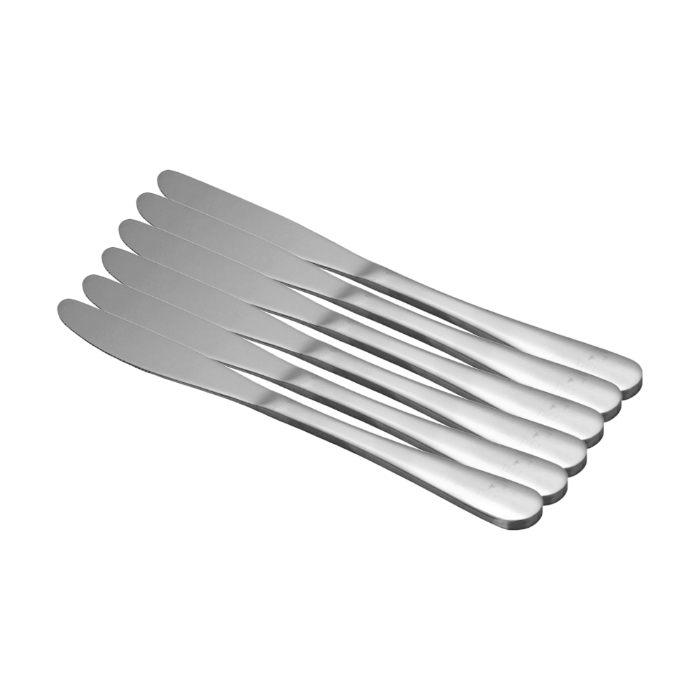 سكاكين طعام ستانلس ستيل  باشا باشا سادة - 6 قطع