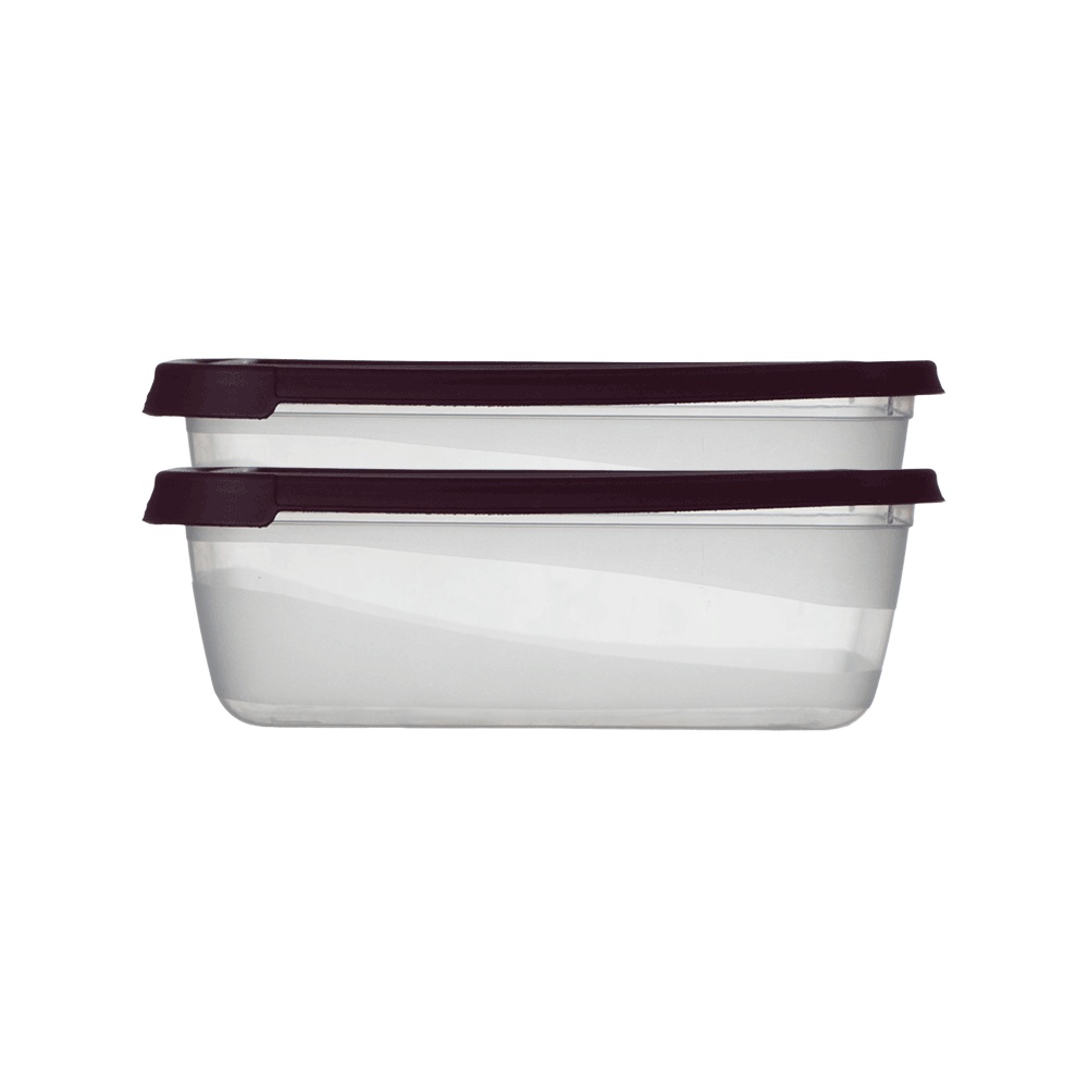 طقم حافظات طعام بلاستيك بغطاء بني  موديل BG-642 - قطعتين