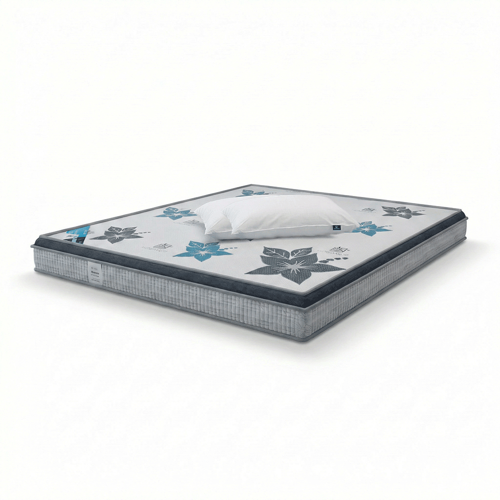 باكج مرتبة سرير جرين دريمر أبيض بلأضافة الى طقم وسادة باريس أبيض قطعتين