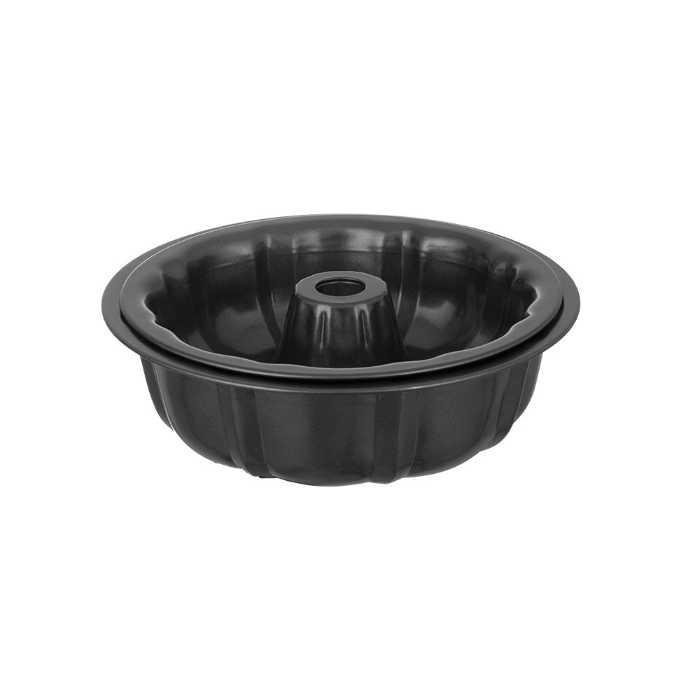 طقم قالب كيك جرانيت دائري متموج قطعتين - أسود ماربل