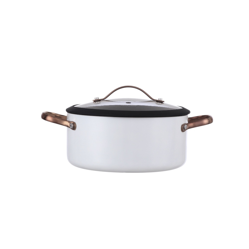 قدر طهي داني هوم بسعة 3.6 لتر ومقاس 22 سم  - أبيض