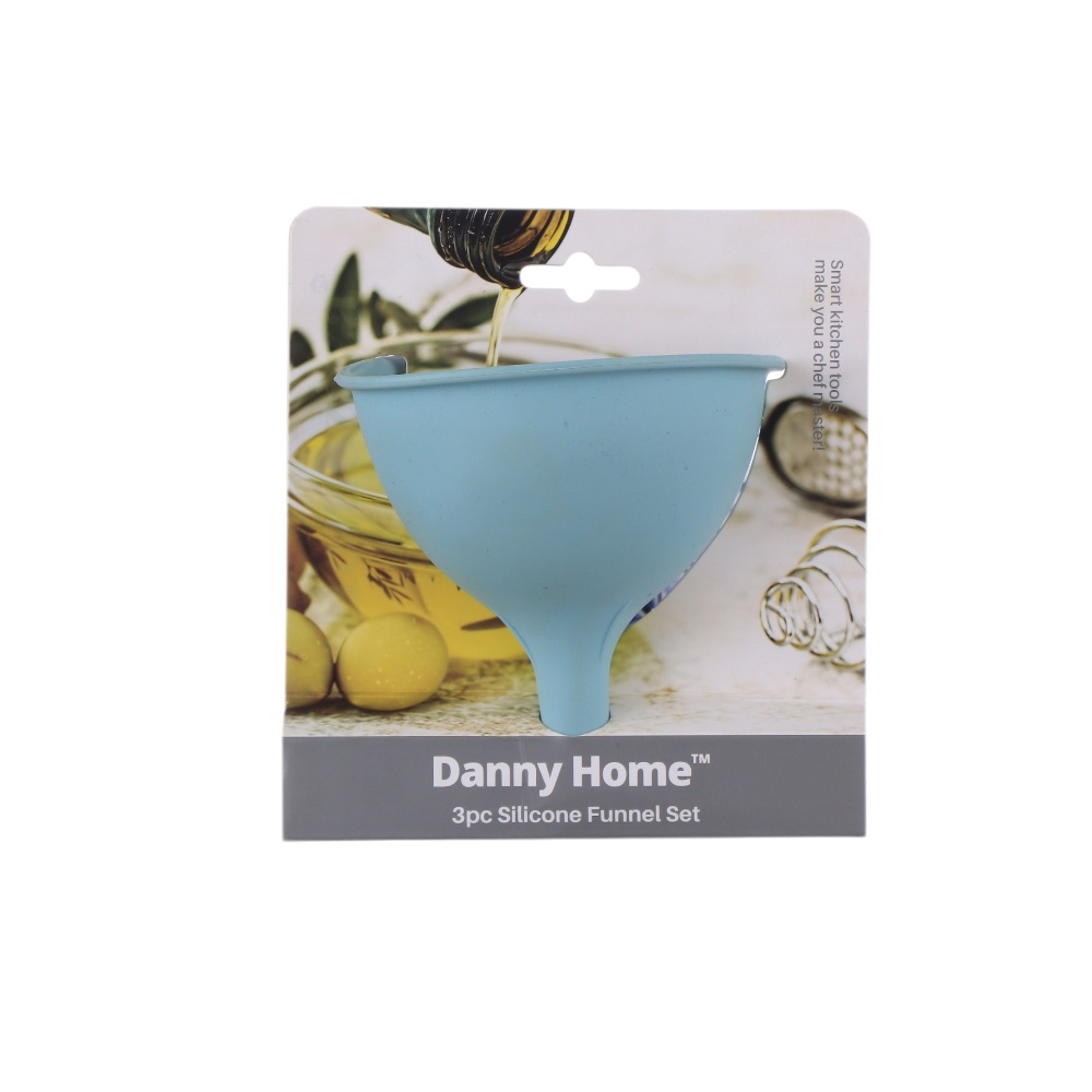 طقم اقماع داني هوم سيليكون سماوي - 3 قطع