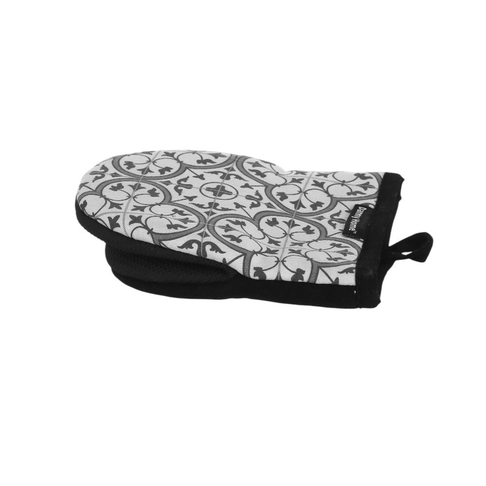 قفاز فرن داني هوم قطن بمقاس 7.5 سم -أسود منقش