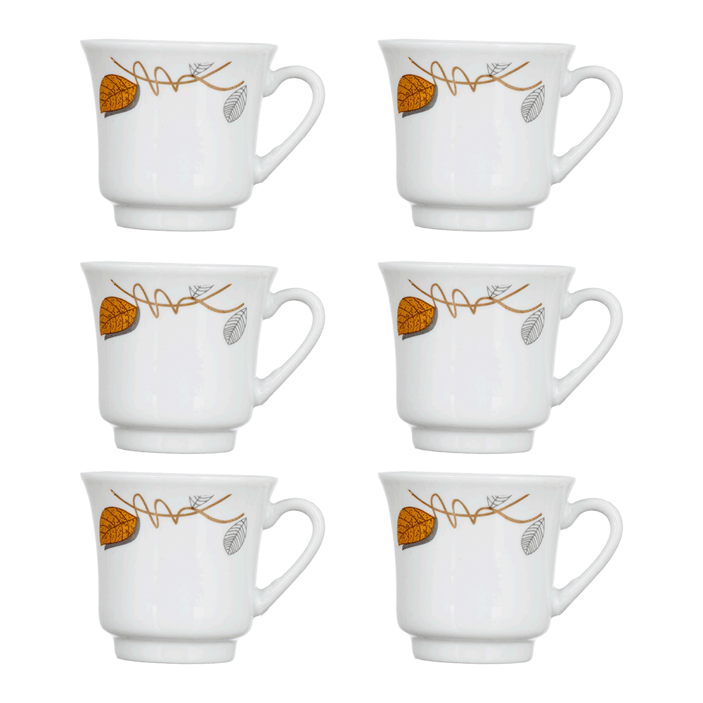 طقم اكواب شاي سيدار سيراميك - 6 قطع