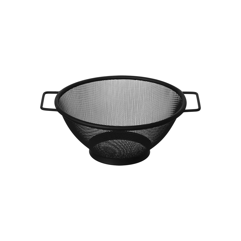 مصفاة ستانلس ستيل بمقابض مقاس 20 سم - اسود