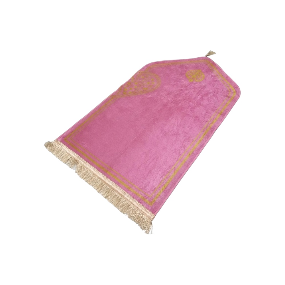 سجادة صلاة قماشي بنقوش ذهبية - 110*70 سم