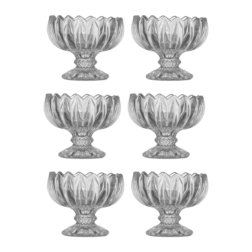 طقم مطايب زجاج جلاس ممتاز بقاعدة قياس 8 سم - 6 قطع