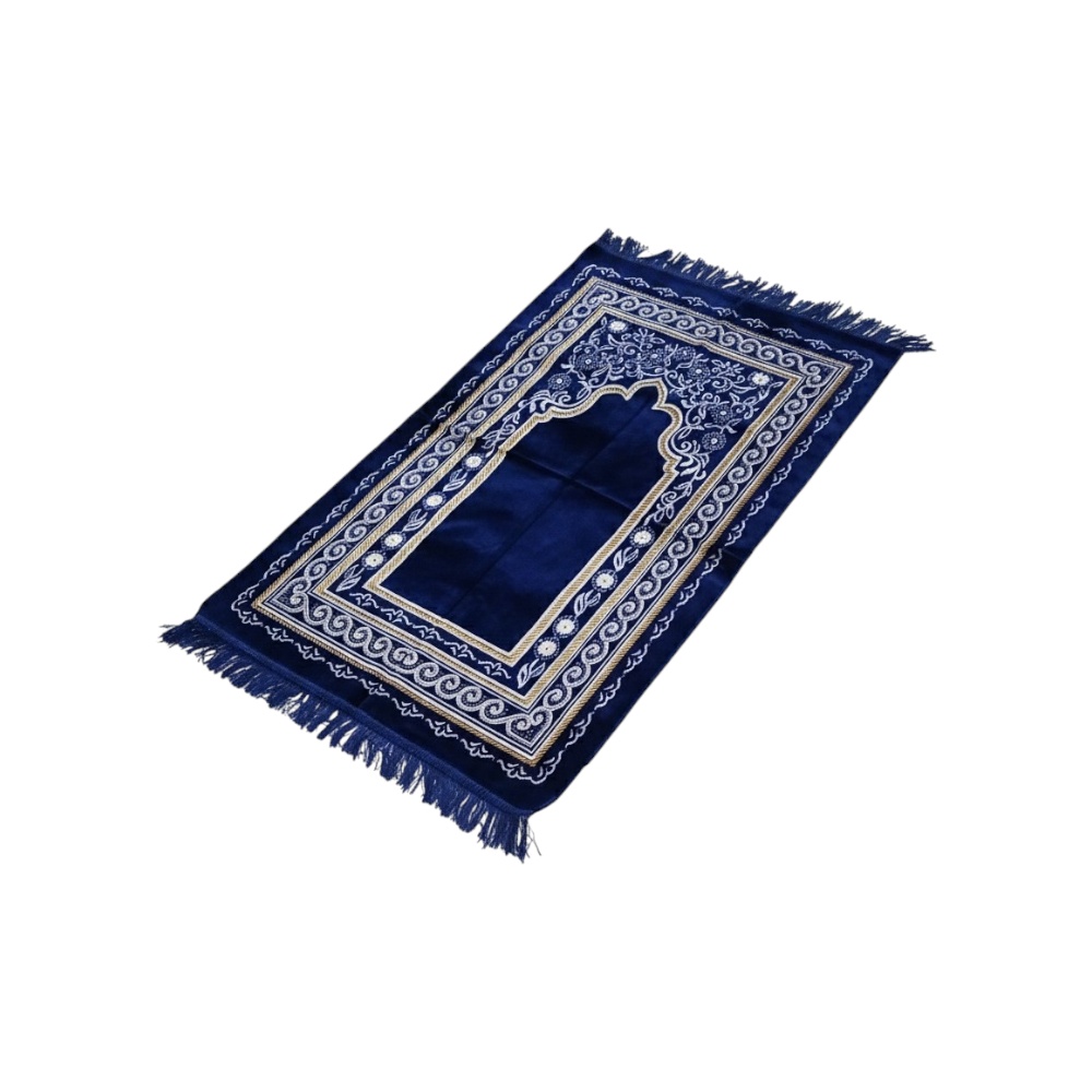 سجادة صلاة قماش مخمل نقش كلاسيكي راقي - 120 سم