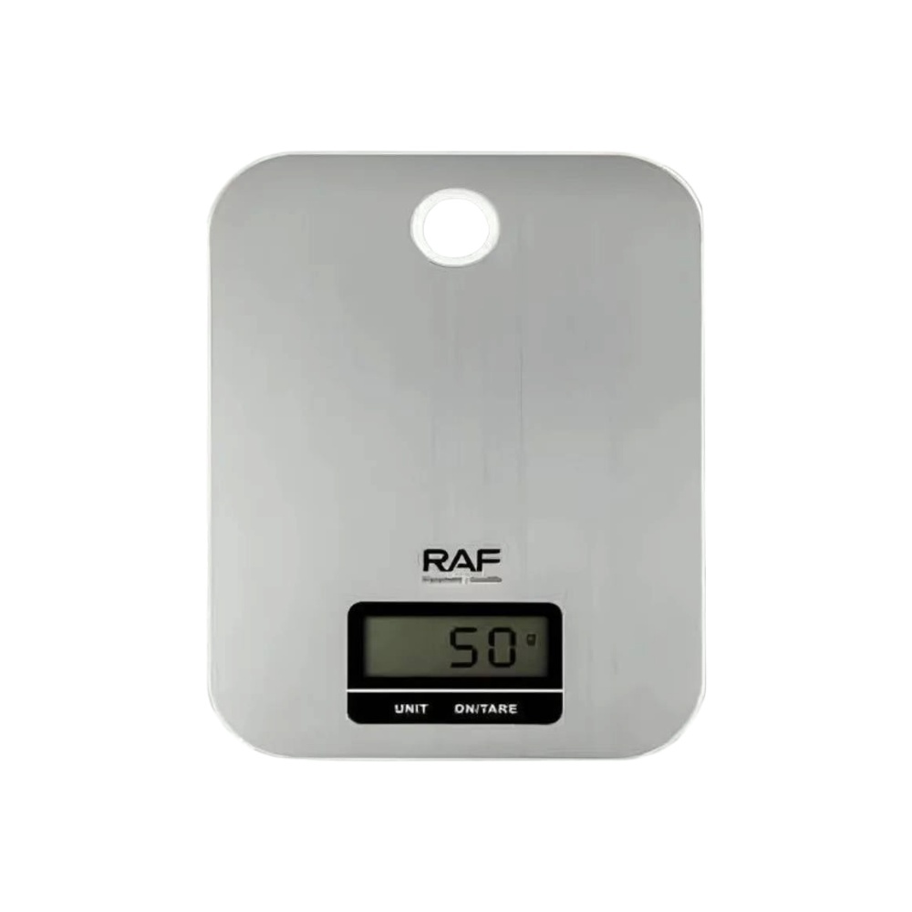 ميزان مطبخ رقمي راف بدقة عالية وسعة 5 كجم موديل R.10005 - فضي