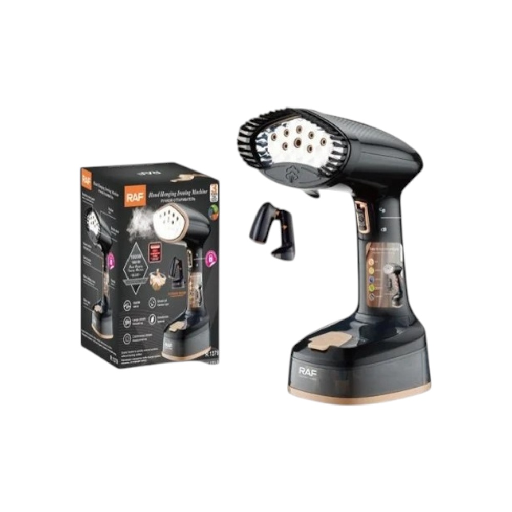مكواة بخار محمولة راف بقوة 1600 وات وتصميم يدوي مريح موديل R.1378 - أسود