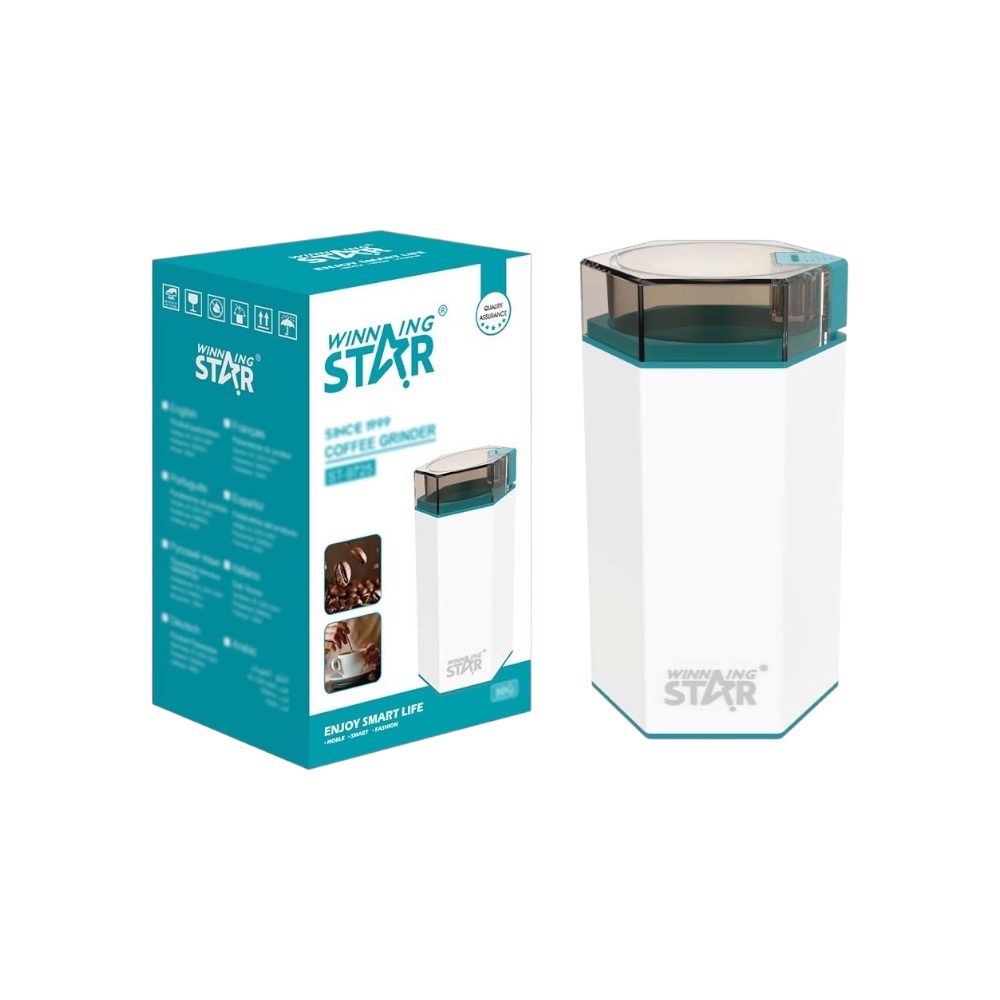 مطحنة قهوة كهربائية محمولة وينينج ستار بقوة 150 واط وسعة 80 جرام موديل ST-9713 - بيج