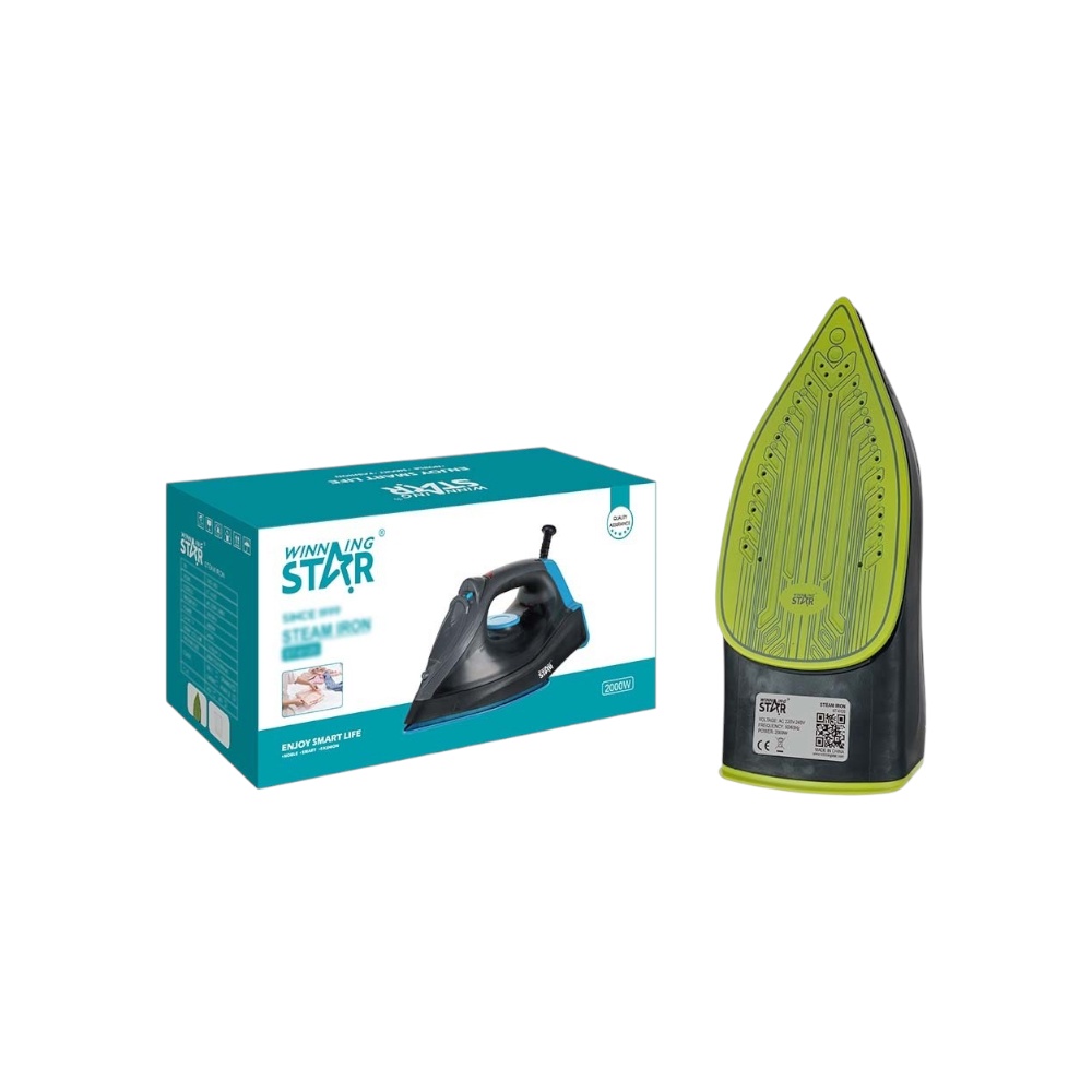 مكواة بخار كهربائية وينينج ستار بقوة 2200 واط مع قاعدة سيراميك موديل ST-6120 - أرجواني