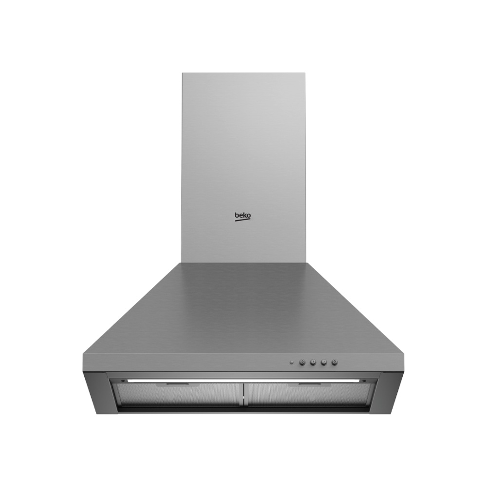  شفاط مطبخ بيكو مثبت على الحائط مقاس 60 سم بـ 3 مستويات طاقة قوة 181 وات موديل CWB 6441 XN - فضي