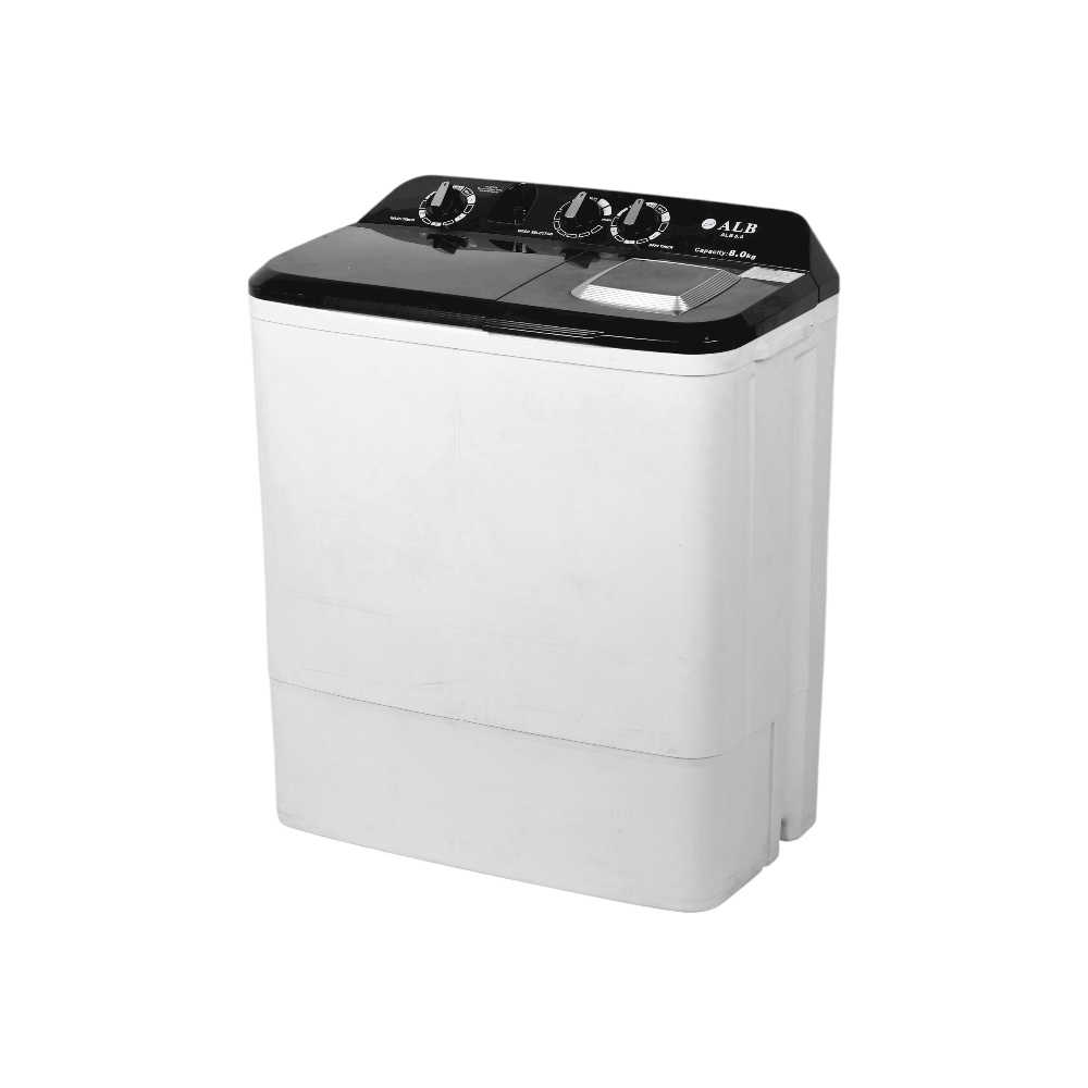 غسالة حوضين قوة البرق مع كرت الضمان بسعة 8 كجم وقوة 220 وات موديل 8.0 - أبيض 