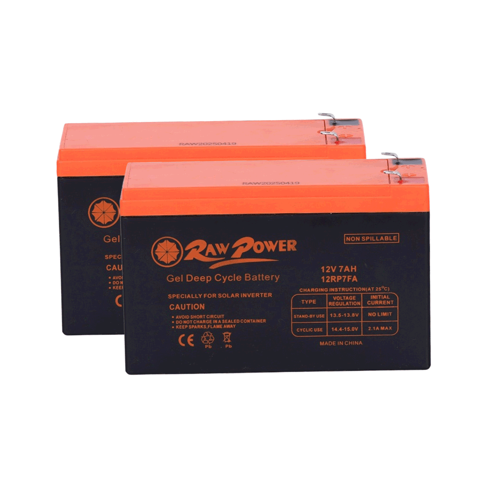 باكج بطارية جل راو باور وكالة بقدرة 7 أمبير موديل 12RP7FA - قطعتين